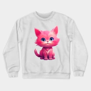 Cute Pink Kitten Crewneck Sweatshirt